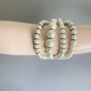 French Connection 4 Strand Faux Pearl Bracelet